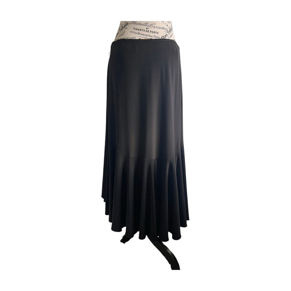 Jane & John Black Asymmetrical Skirt High-Low Hem Ruffles Minimalist Size Medium